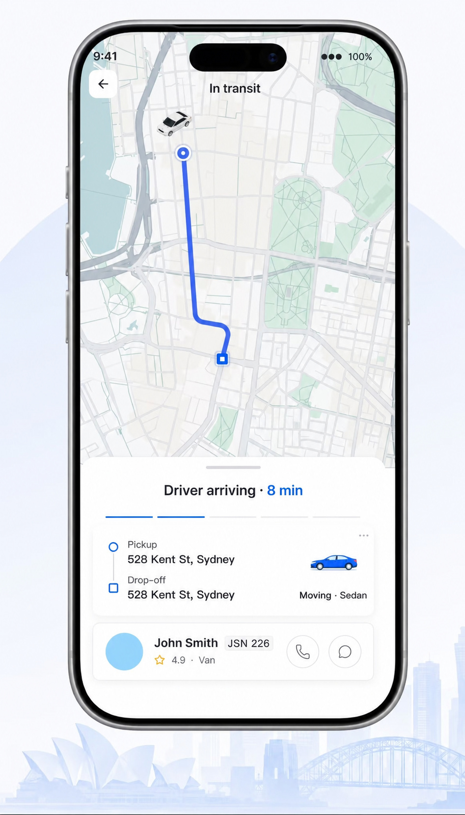 EasyGo live tracking screen